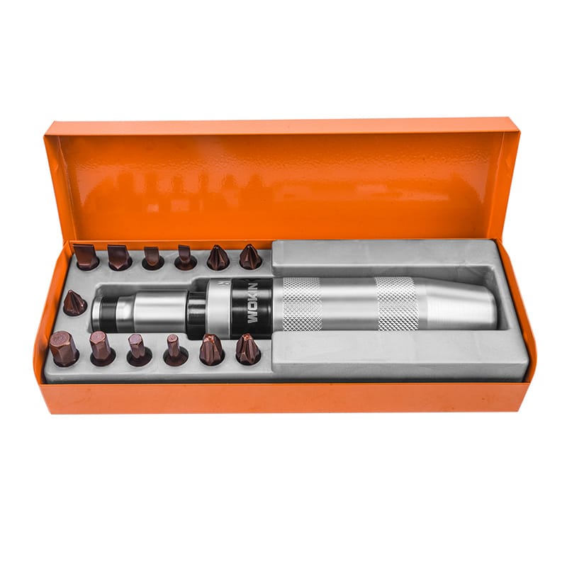 Wokin-14pcs-impact-screwdriver-set-with-various-screw-and-hex-bits-in-orange-case Wokin 14pcs impact screwdriver set with various screw and hex bits in orange case